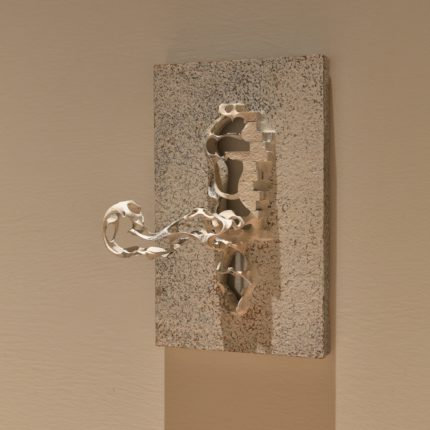 「naked and cavity」-knob- stone, wood, acrylic 340x270x120mm 2020